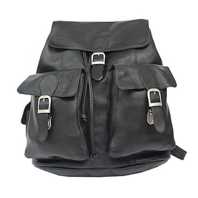 Piel Leather Large Buckle Flap Backpack