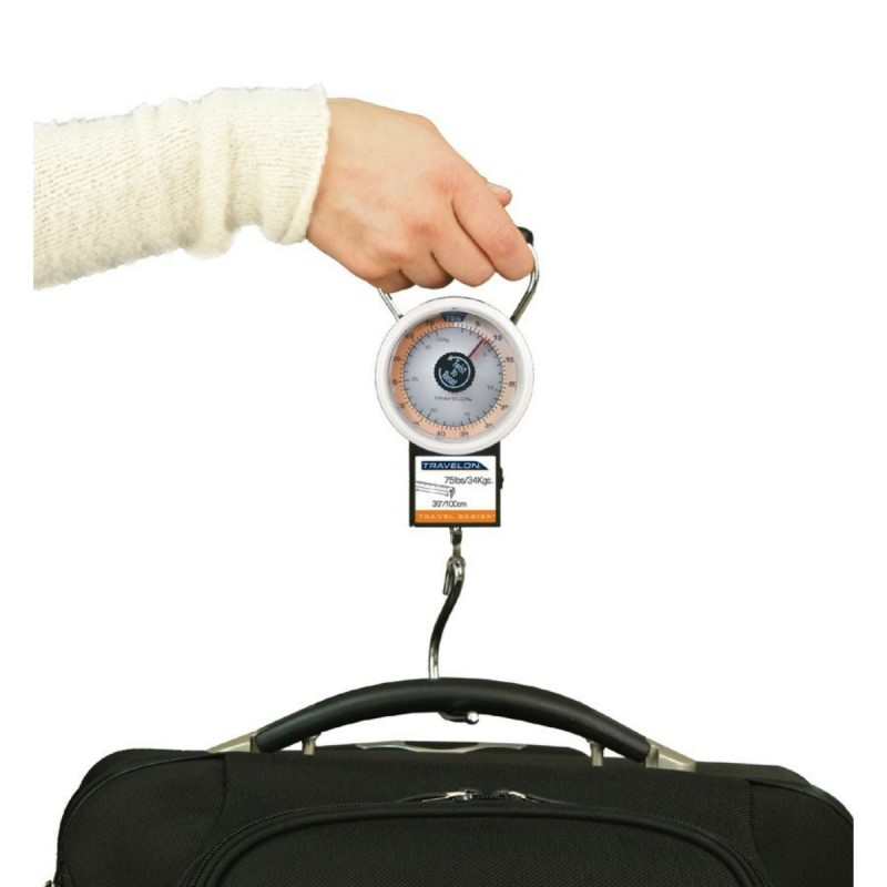 Travelon Luggage Scale, Stop and Lock, with Tape Measure