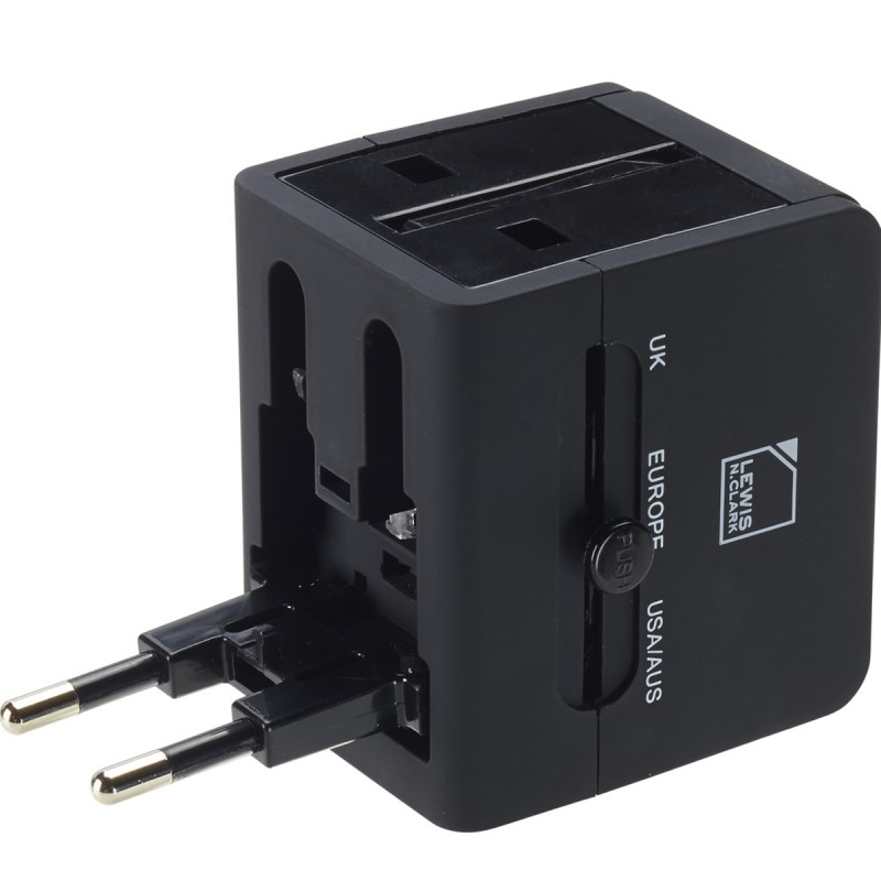 lewis n. clark universal travel adapter and power bank